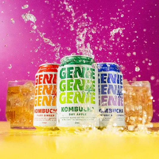 Photo of 3 GENIE Kombucha cans